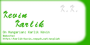 kevin karlik business card